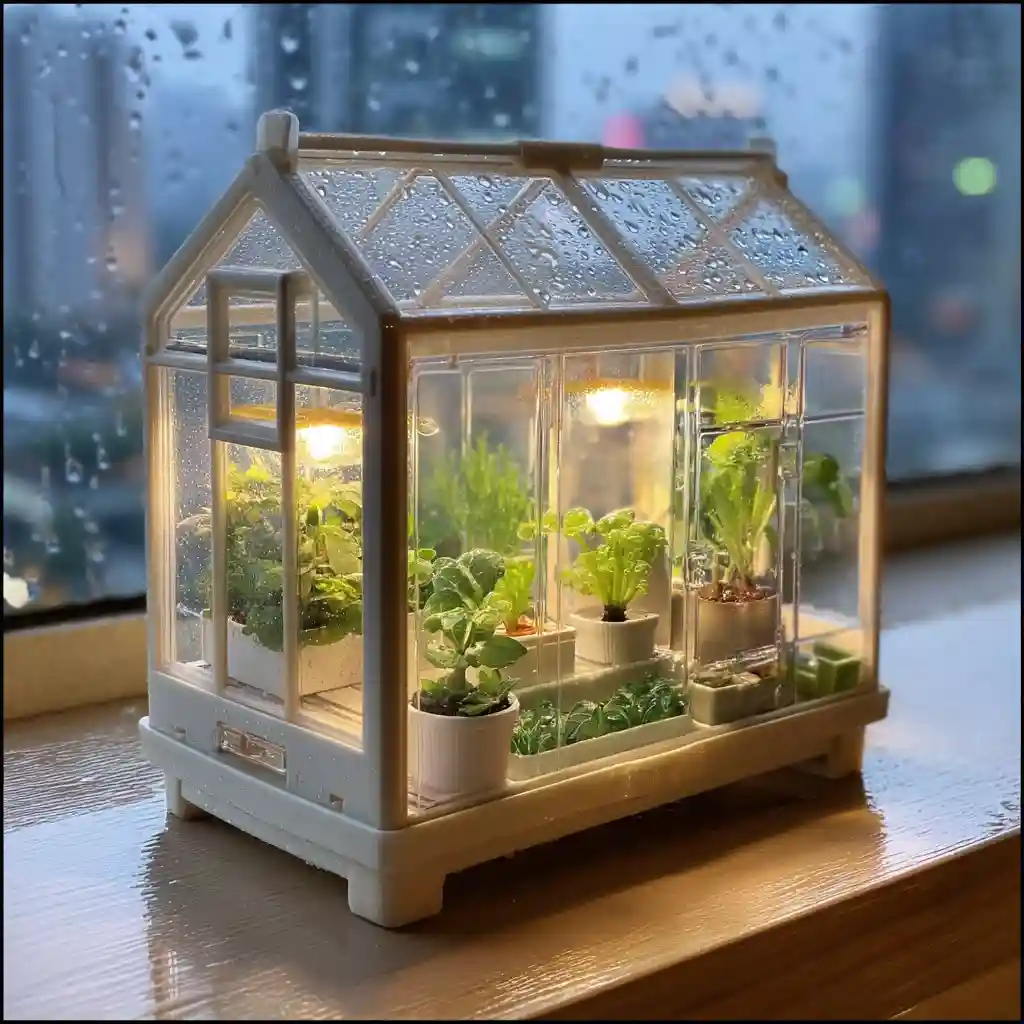  Mini Greenhouse Herb Setup