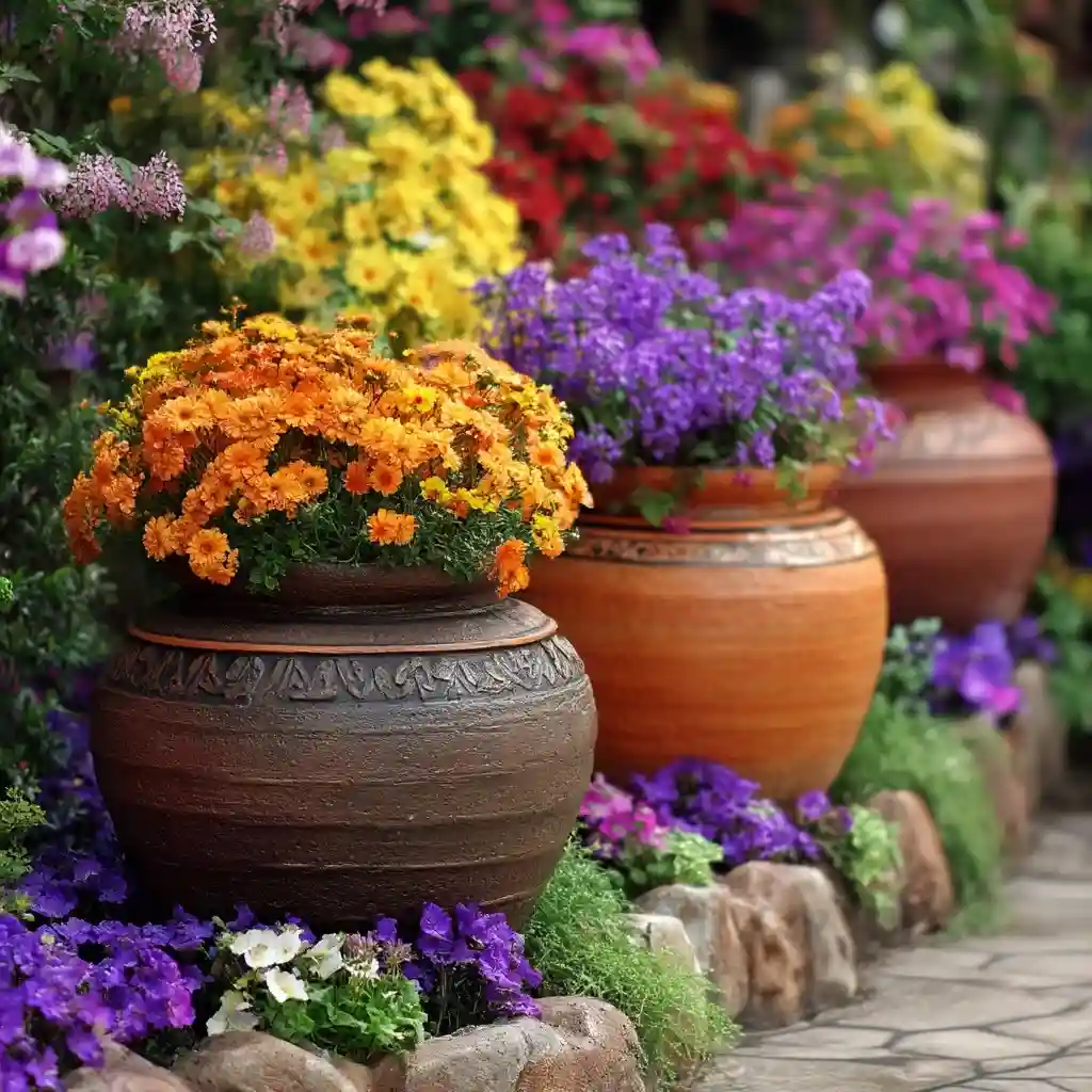 Add Containers to Flower Beds