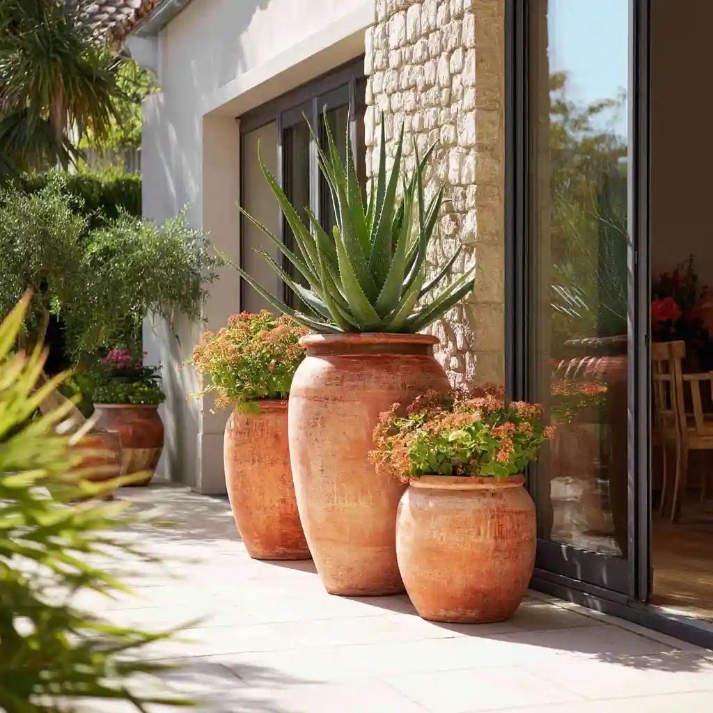 Potted Plants Bathing in Sunlight