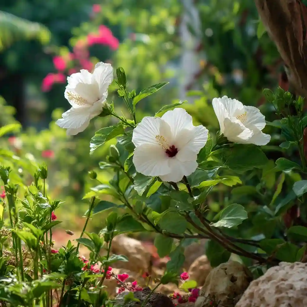 Dwarf White Hibiscus