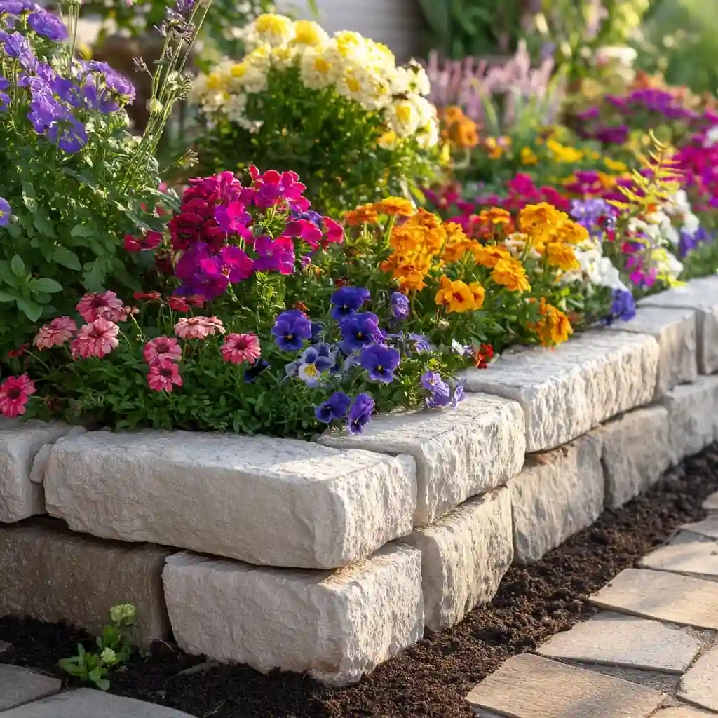 DIY Stone Garden Border