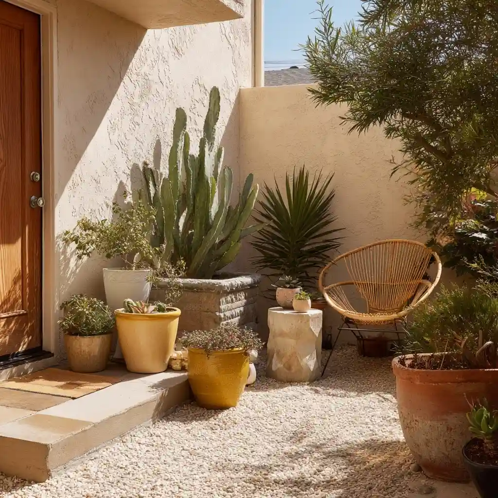 Cacti Garden in Sun-lit Corner