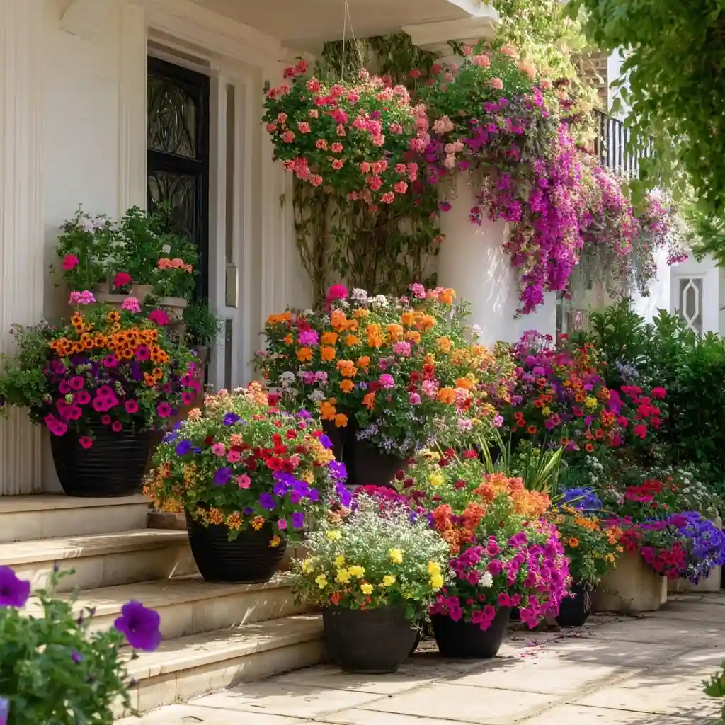 Container Flower Garden on a Patio