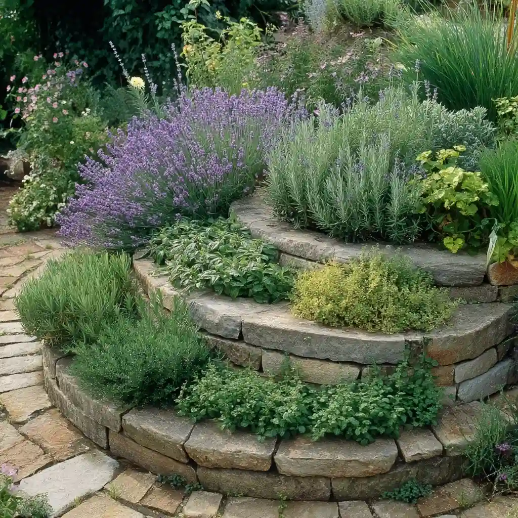 Lavender and Herb Spiral Garden
