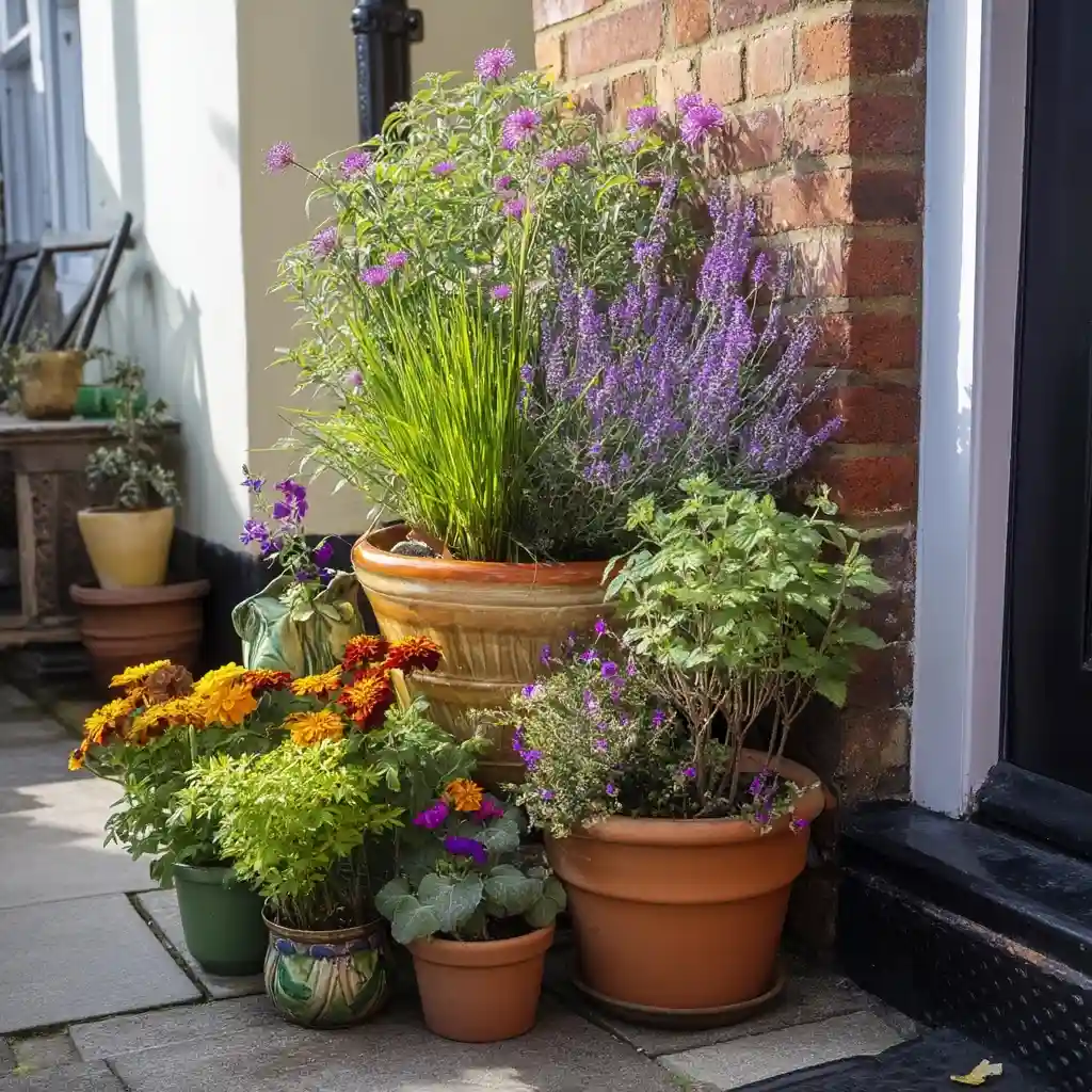Potted Plants in a Sunny Corner