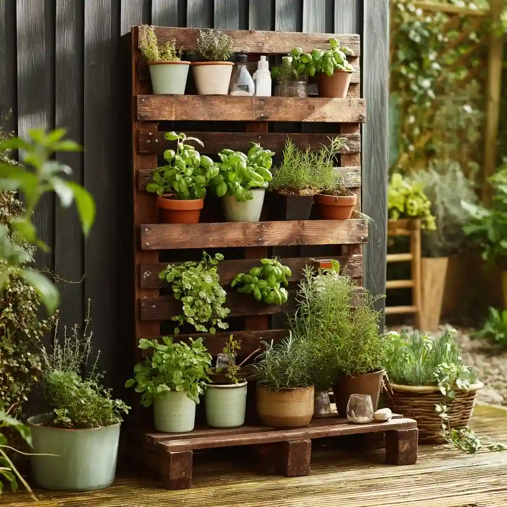 Wooden Pallet Plant Stand
