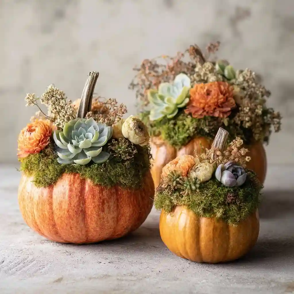 Succulent-Topped Pumpkins