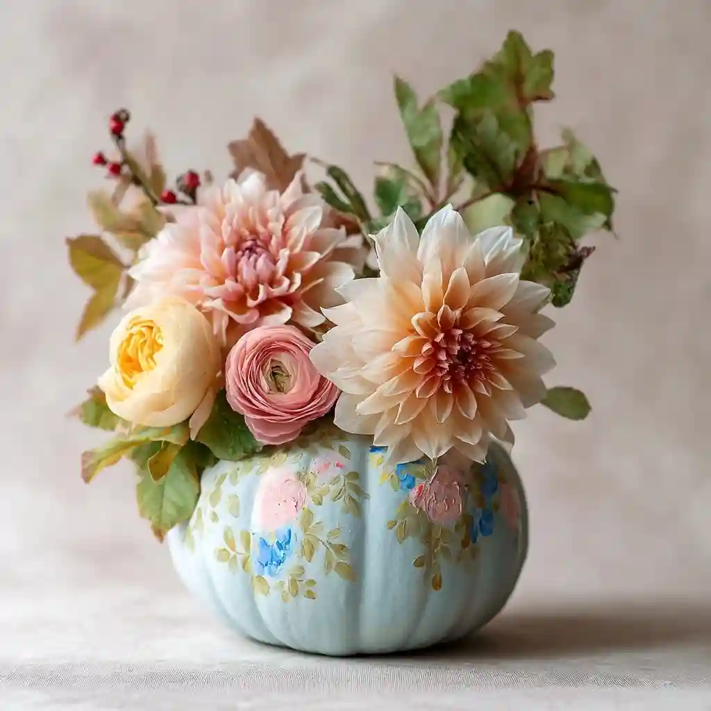 Painted Pumpkin Floral Arrangement