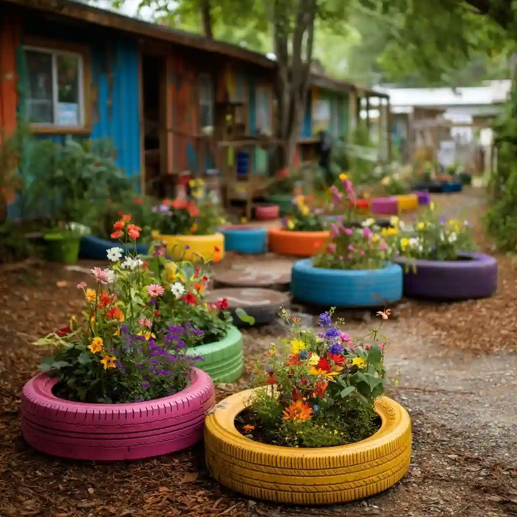 Recycled Tire Planters