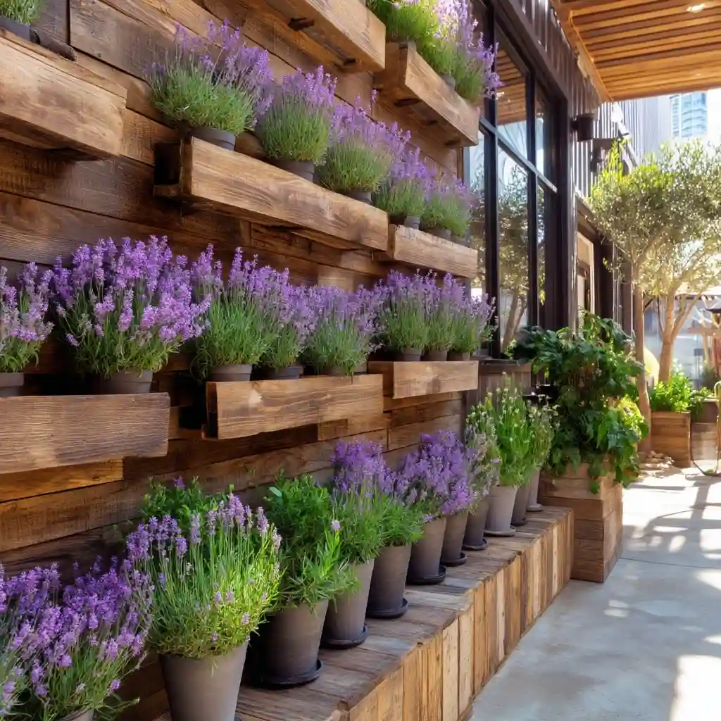 Vertical Lavender Wall Garden