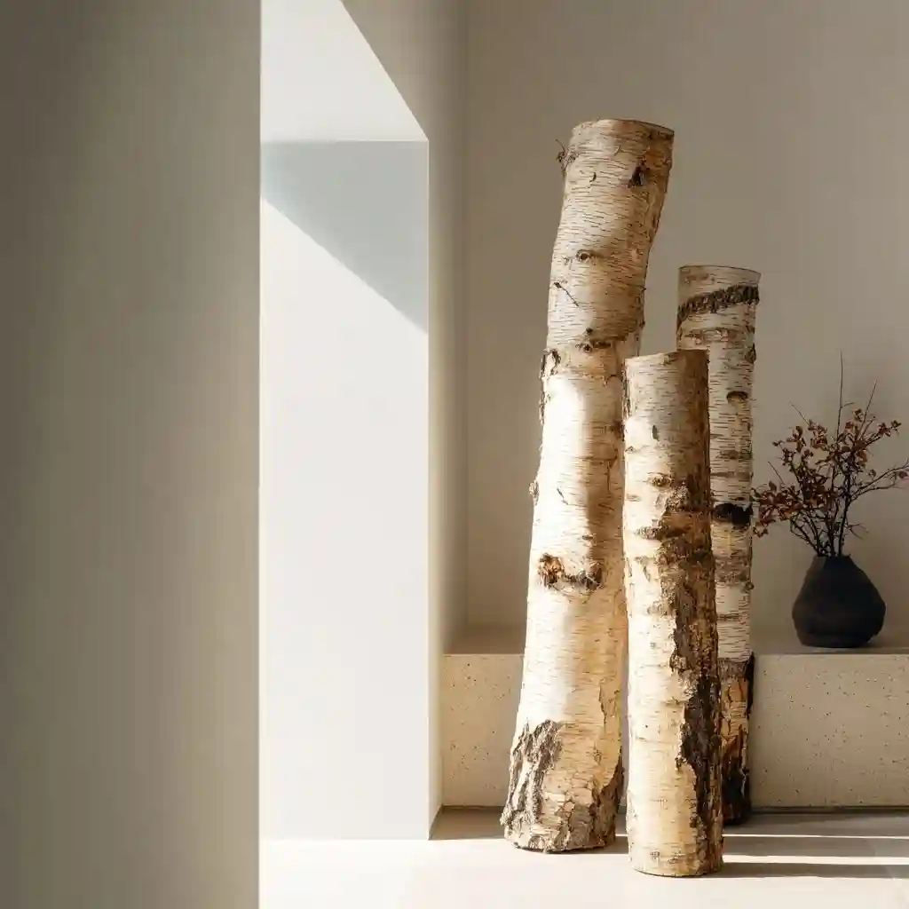 Fill Empty Corners with Upright Birch Logs