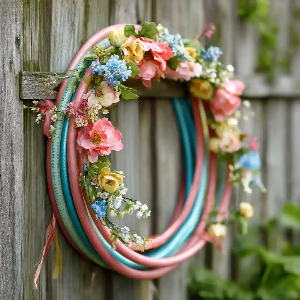 19. Garden Hose Wreath