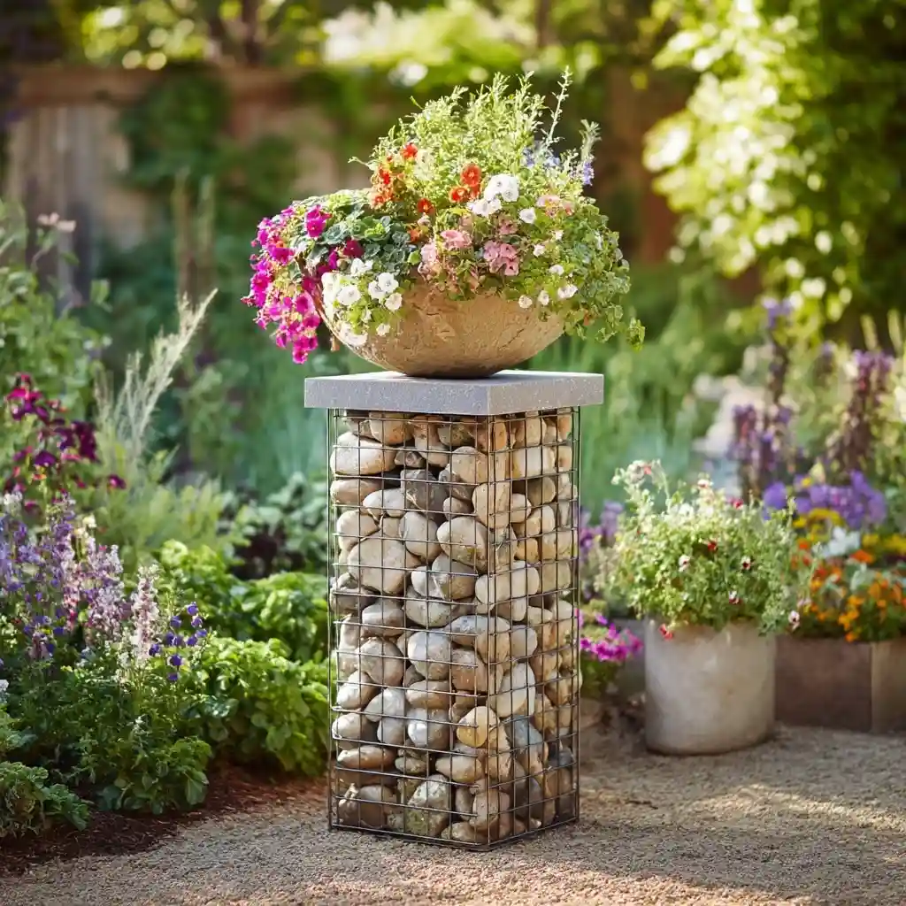 Gabion Plant Stand