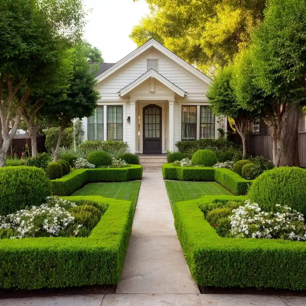 Classic Boxwood Flower Bed Border