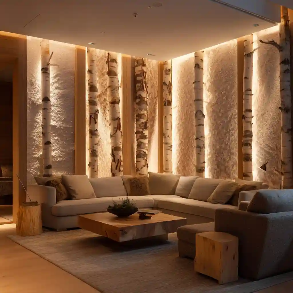 Line a Media Room with Birch Halves