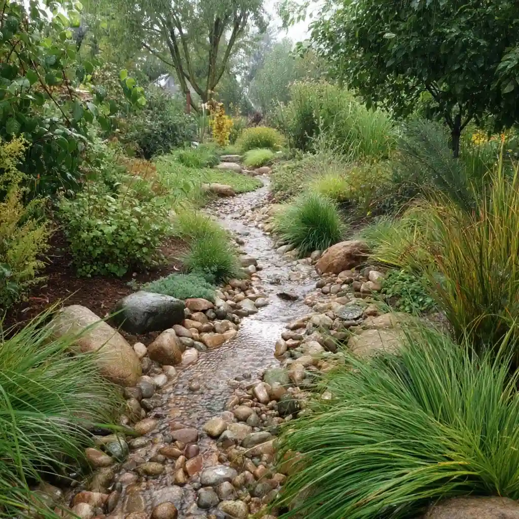 Creating a Focal Point with a Dry Creek Bed