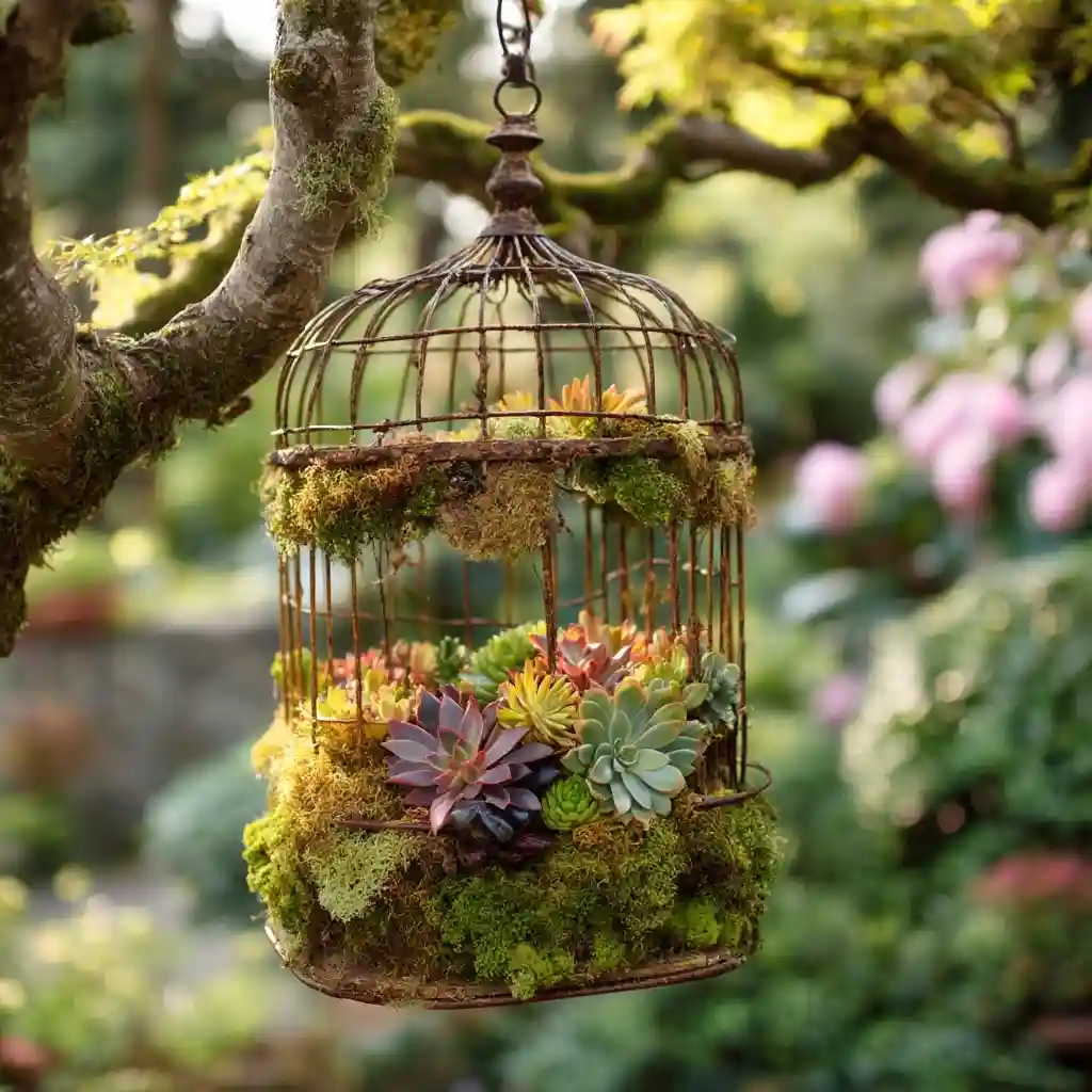 5. Birdcage Succulent Planter