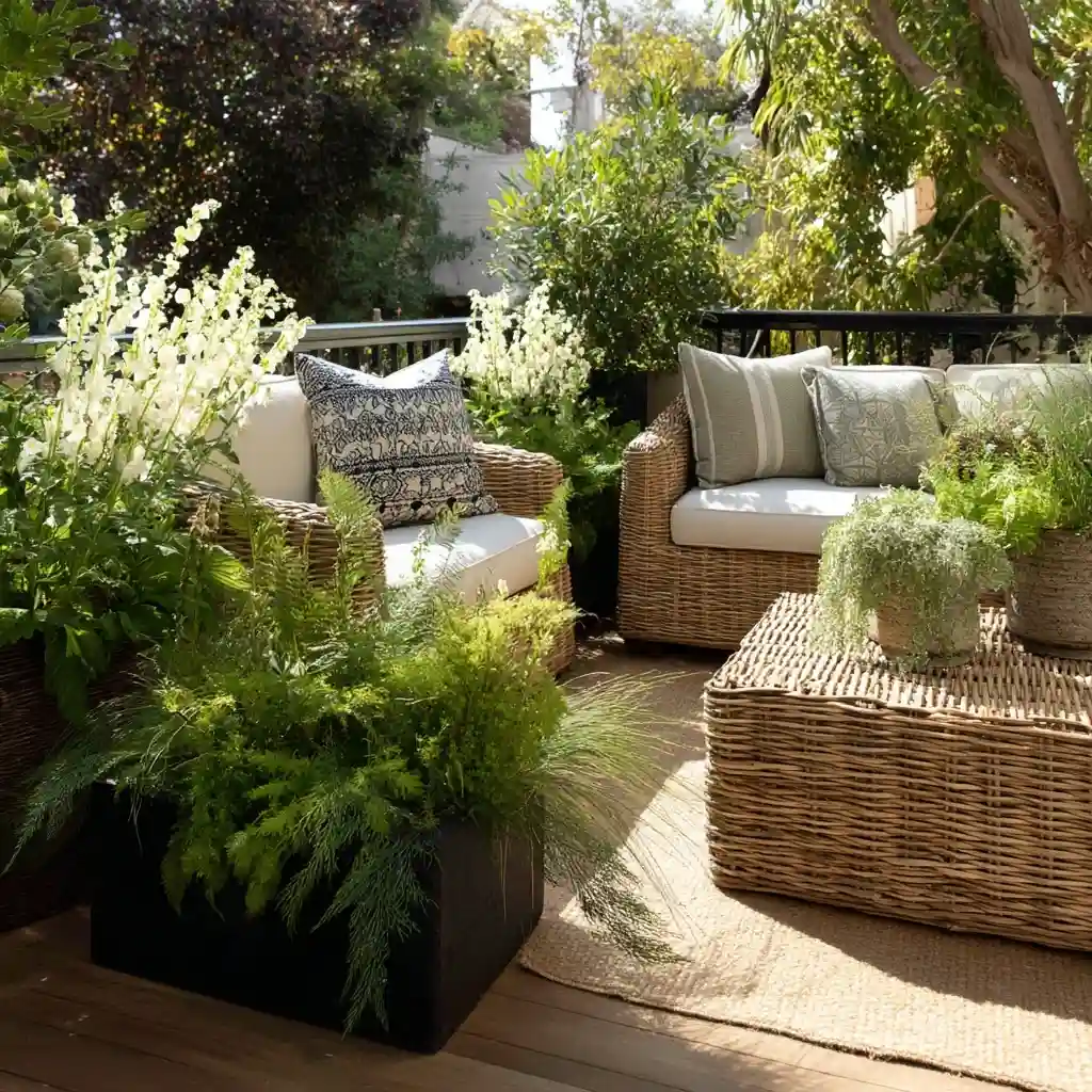 Relaxed Patio Planter Box Setting