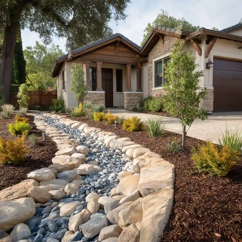 Enhancing a Dry Creek Bed with Lighting