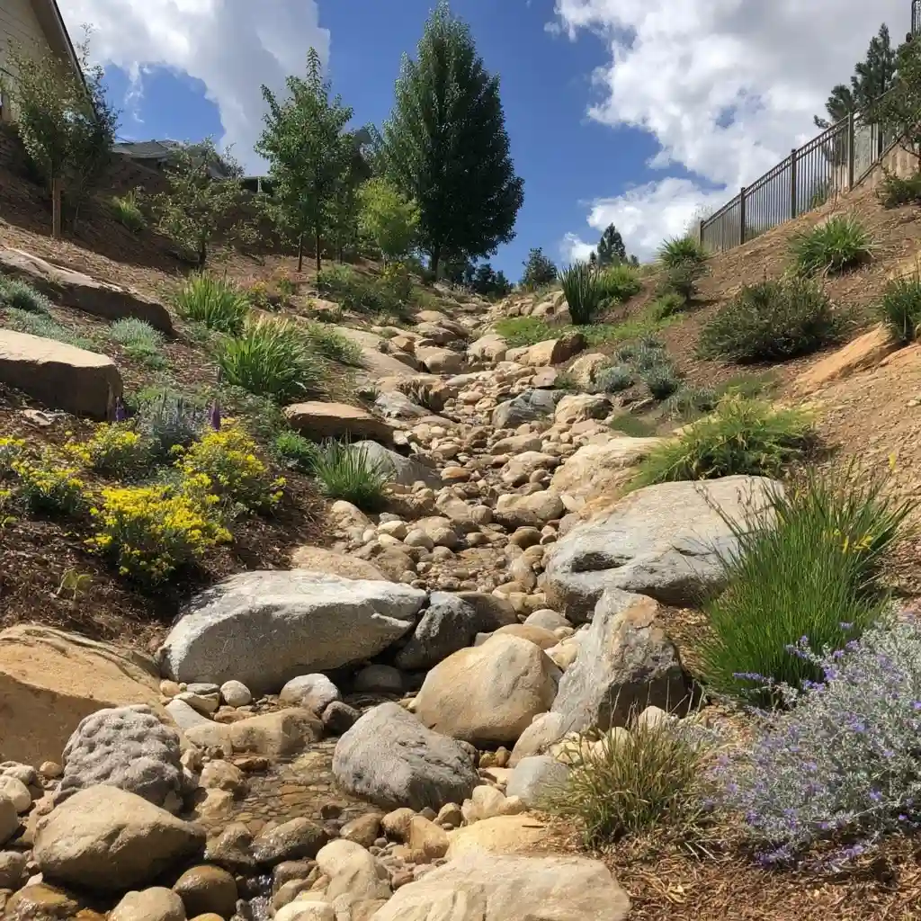 Pairing a Dry Creek Bed with a Rain Garden