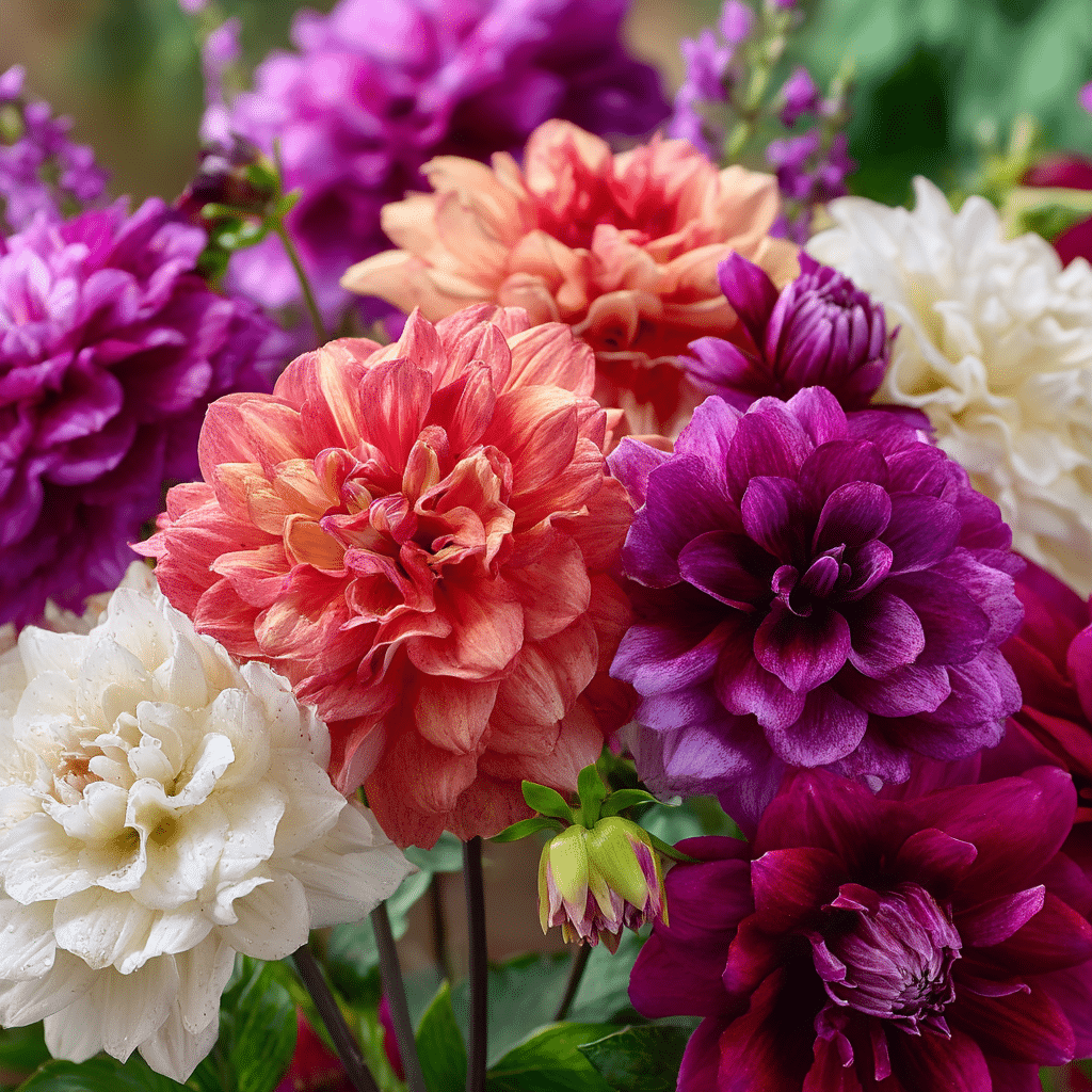 Peony and Orchid Dahlias