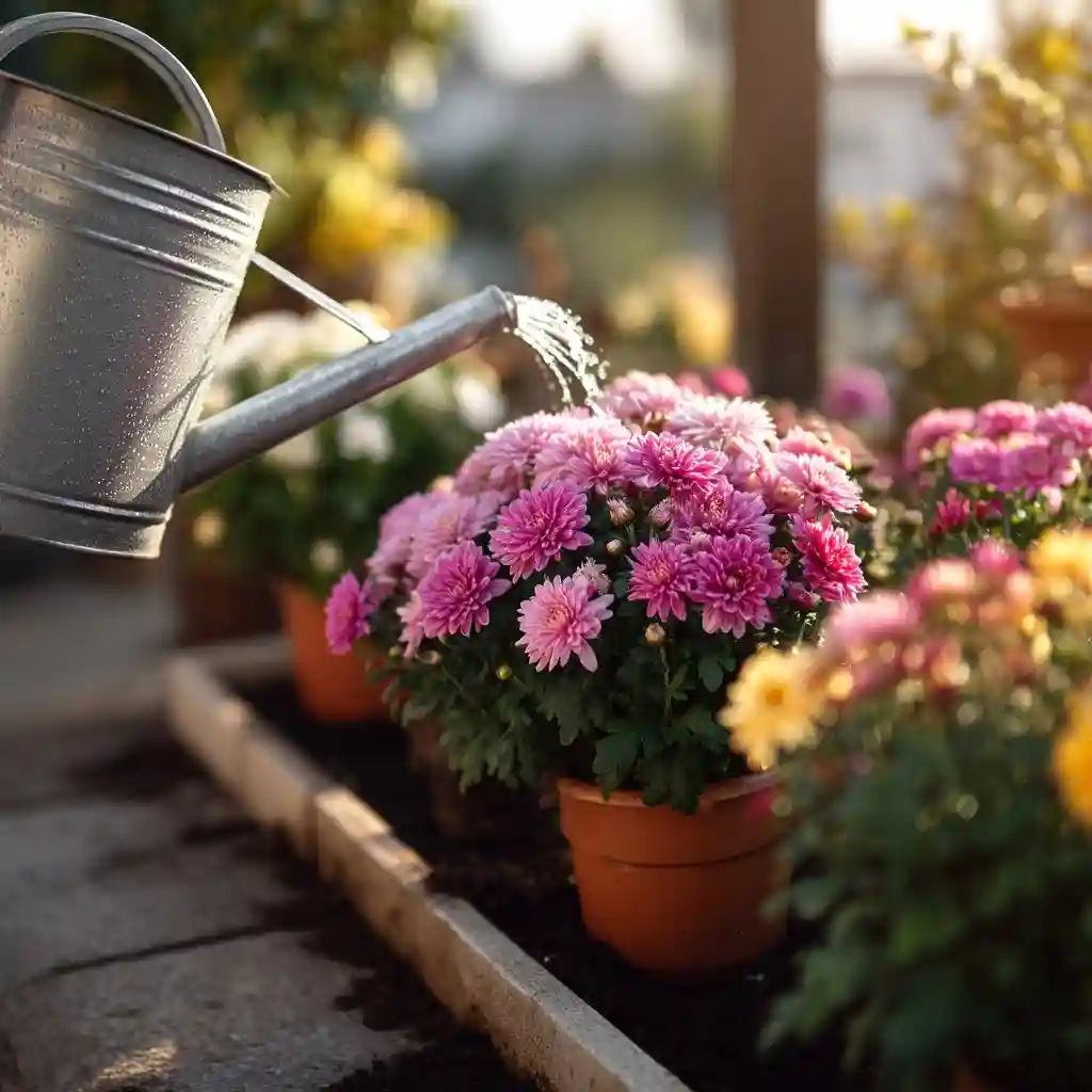 Watering Mums
