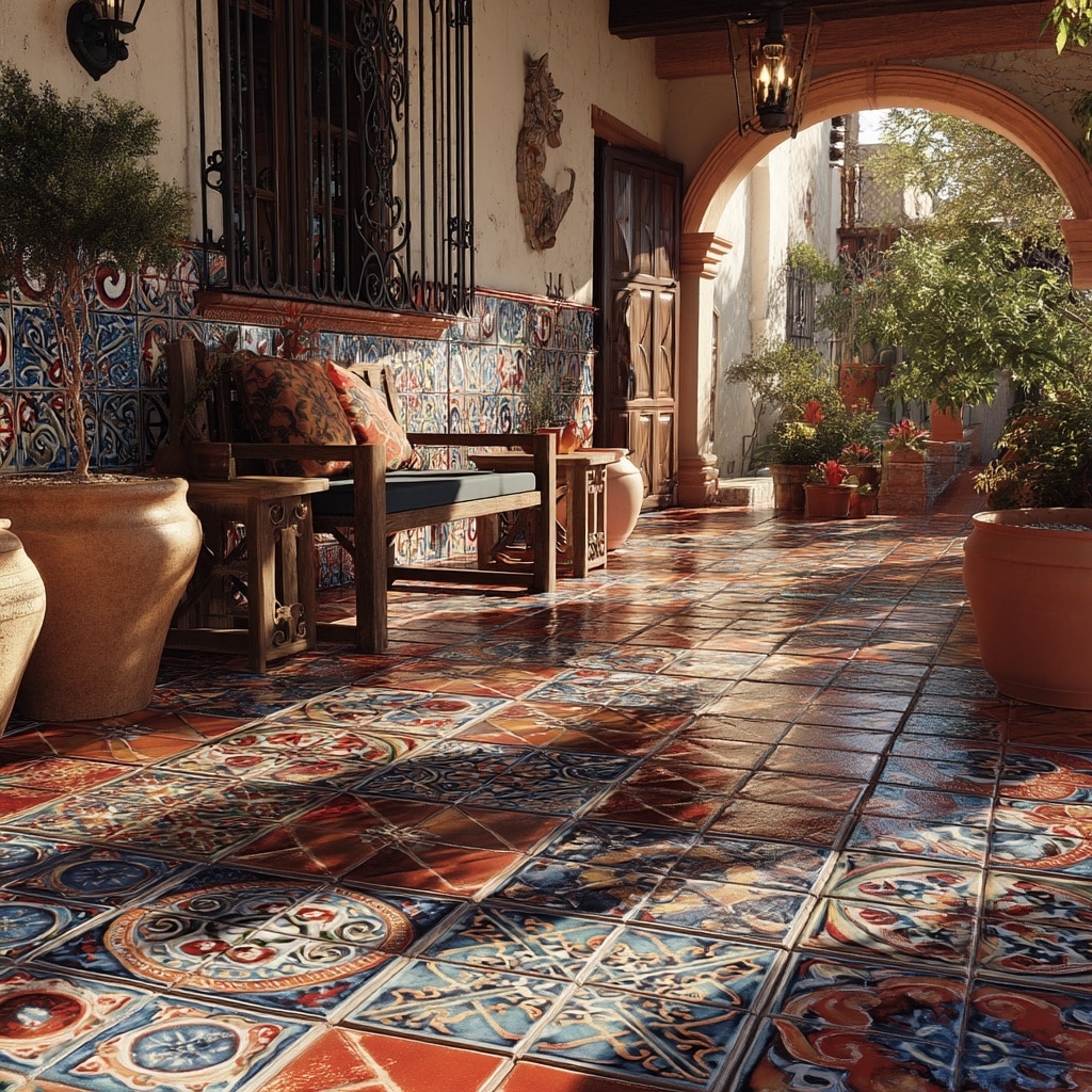 Mexican Patio Ideas for a Warm & Vibrant Outdoor Space 2 Start with Bold and Colorful Tiles