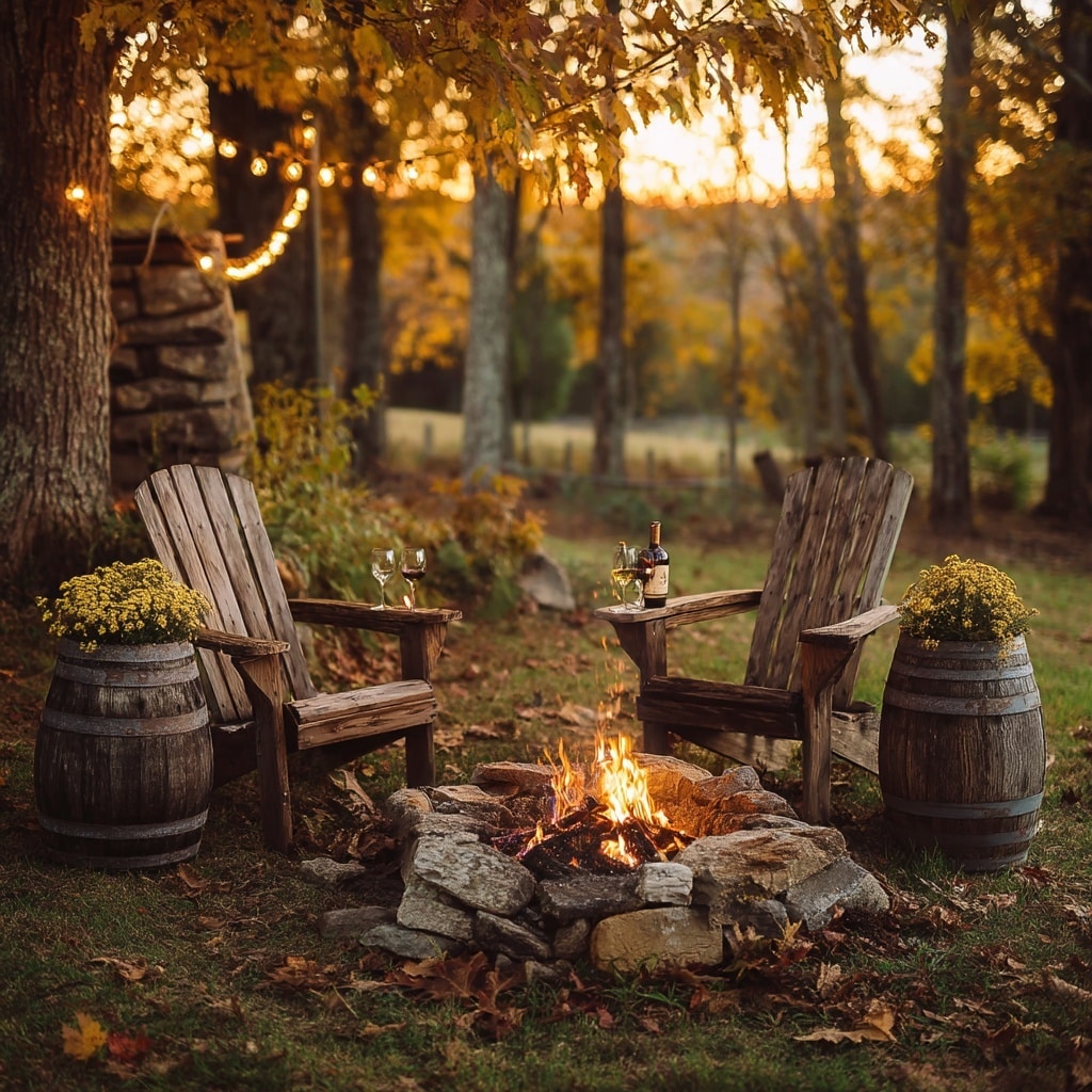 Turn Planters into Rustic Side Tables