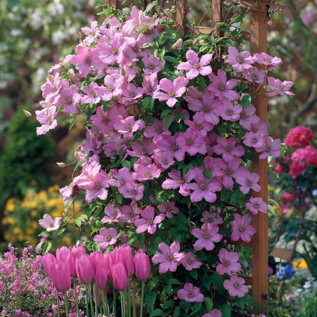 . Clematis – Climbing Color in Every Season