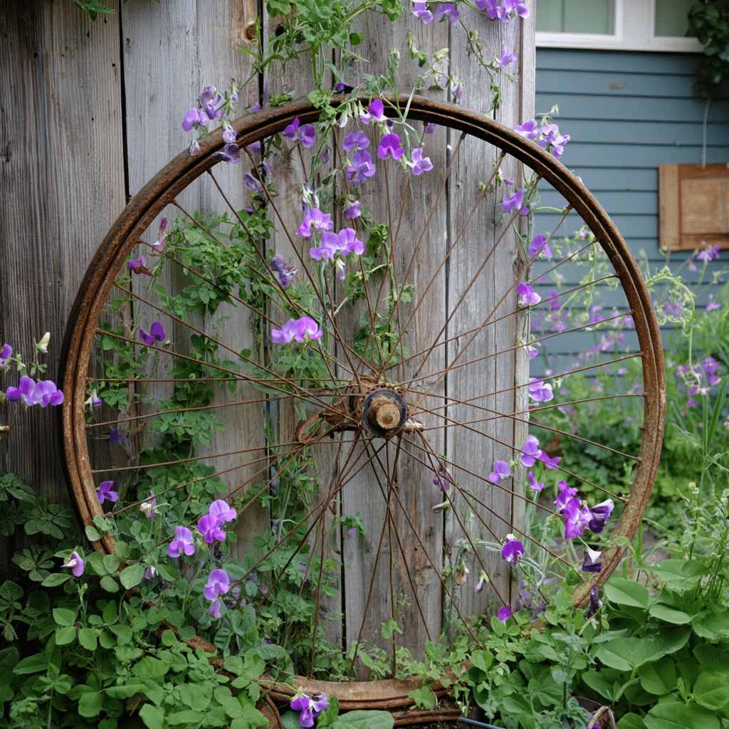 Bicycle Wheel Trellis