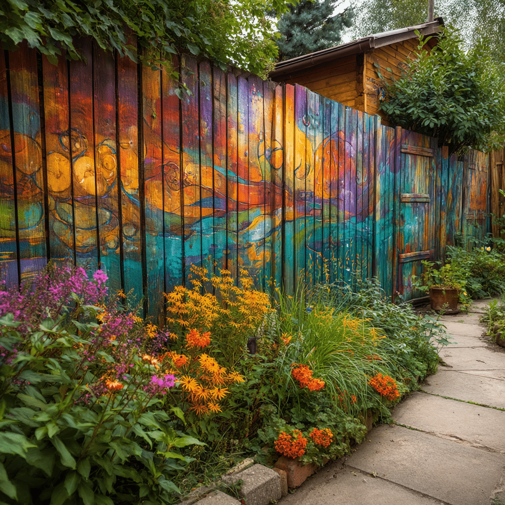 Painted Mural Fence