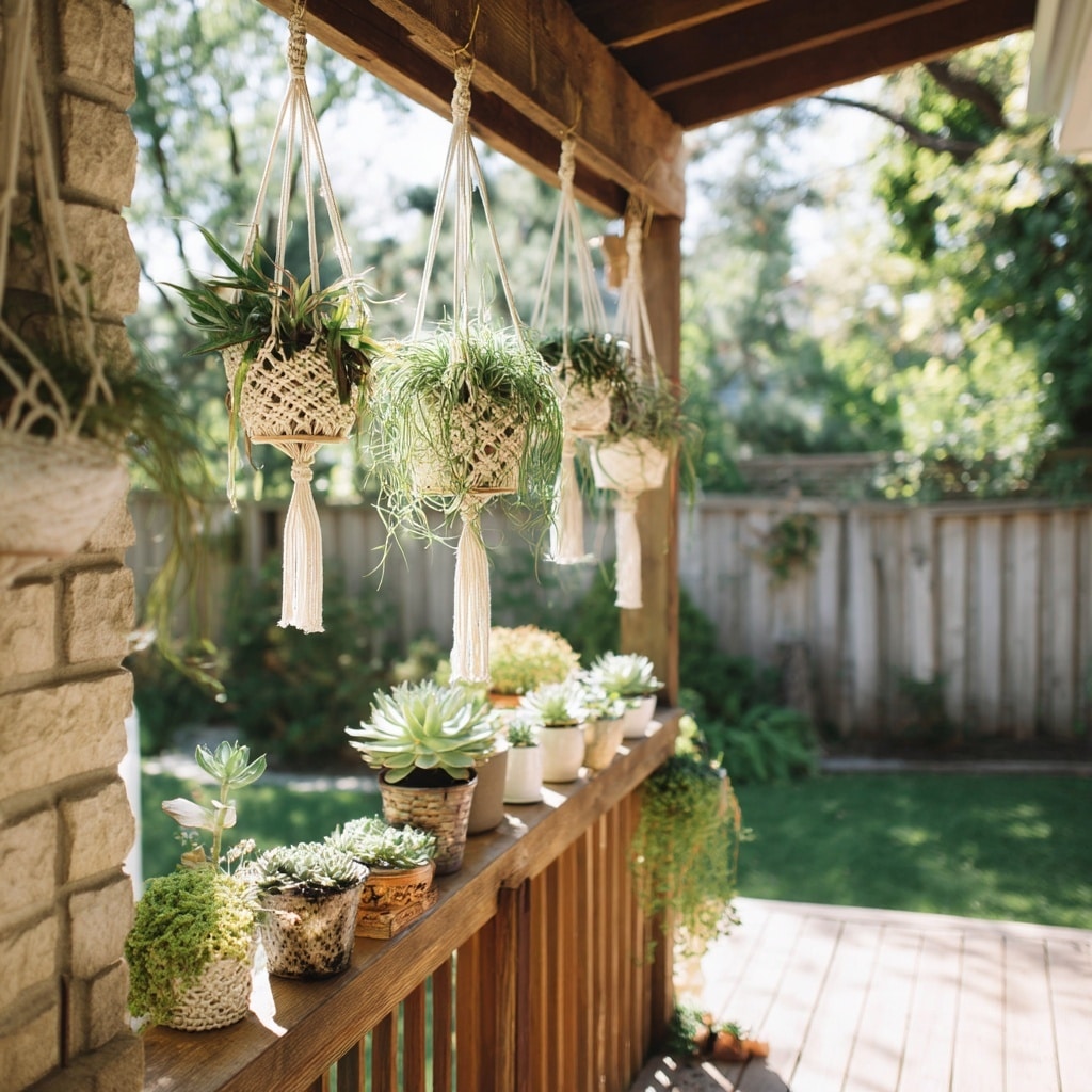  Macramé Hanging Planters with Succulents