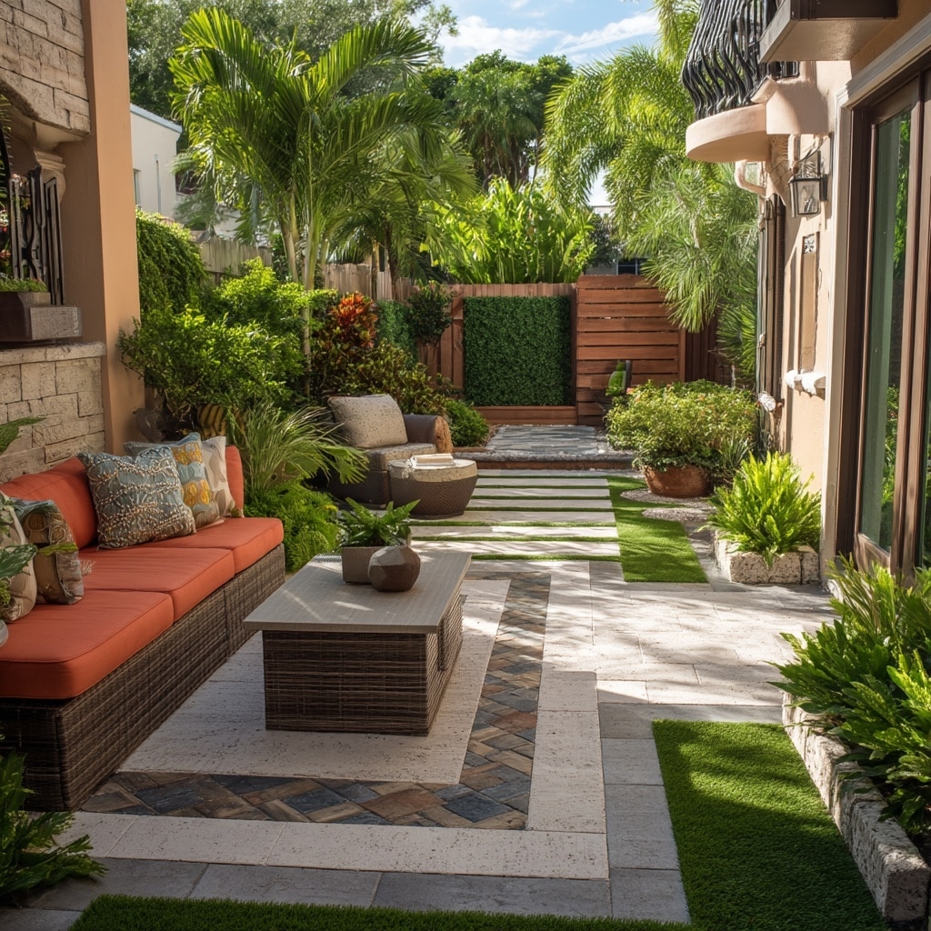 8 Backyard Patio Designs for Small Florida Spaces 3 Mix Materials to Add Depth and Interes