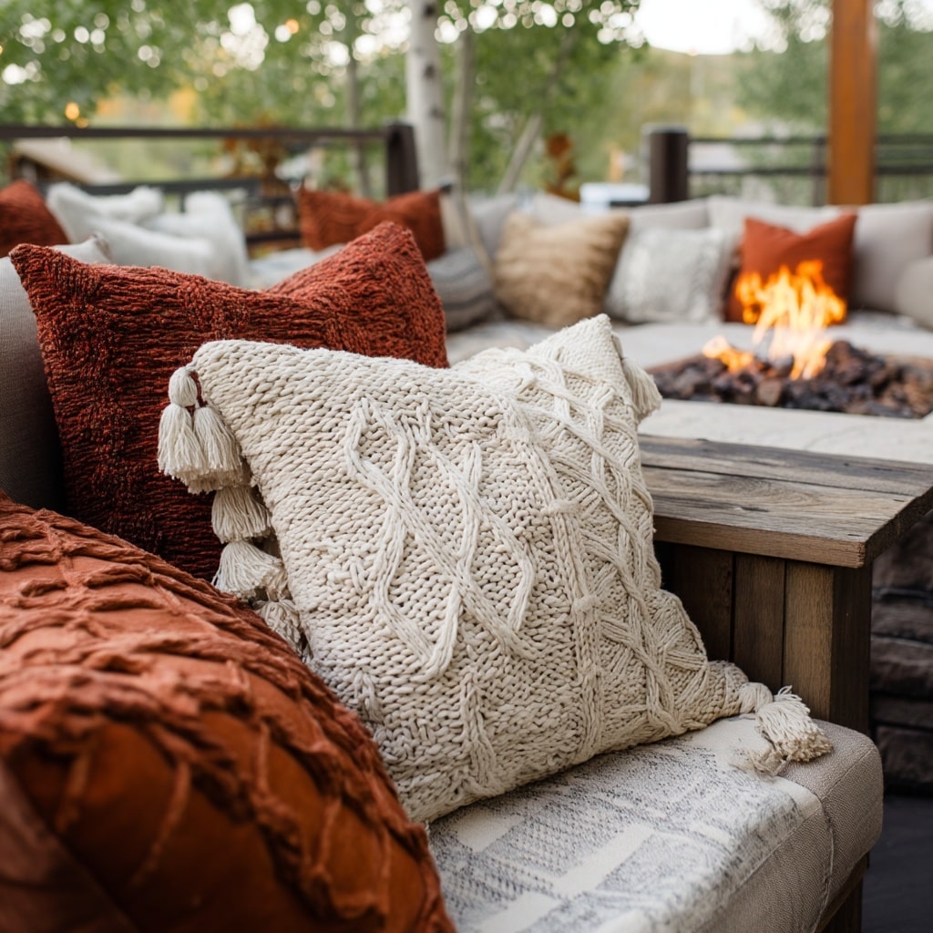 Add Knit Pillows for Comfort and Texture
