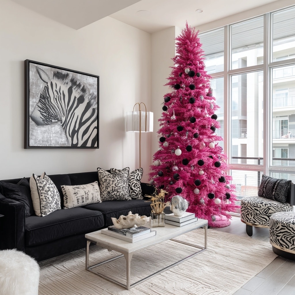6 Pink Trees to Brighten Up Your Holiday Decor 5 Fuchsia Slim Tree