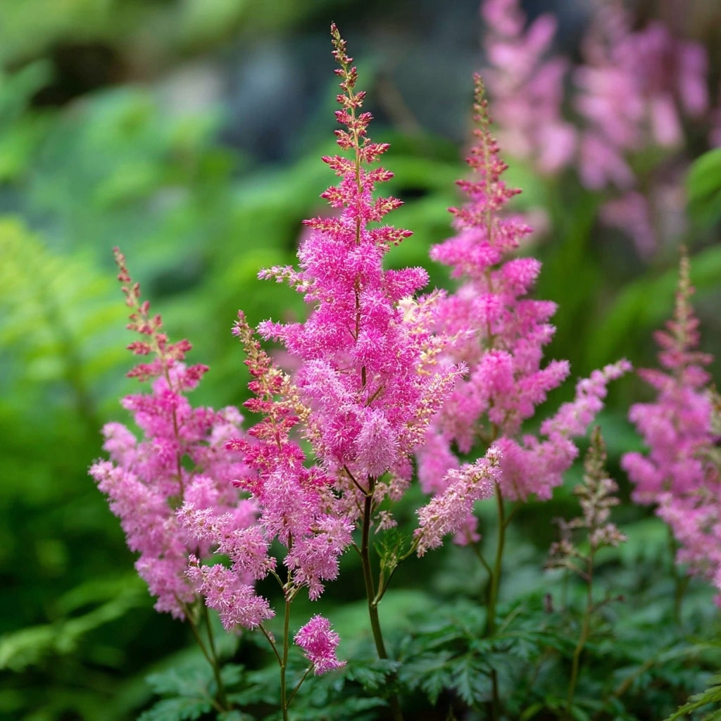 . Astilbe – Feathery Blooms for Shady Corners