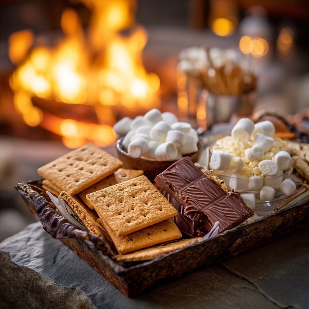 8 Cozy Fire Pit Ideas for Your Backyard This Fall 6 Set Up a S’mores Spread