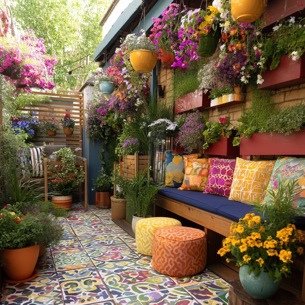 10 Patio Ideas to Transform Your Outdoor Space 9 Brighten the Space with Greenery and Colorful Accents