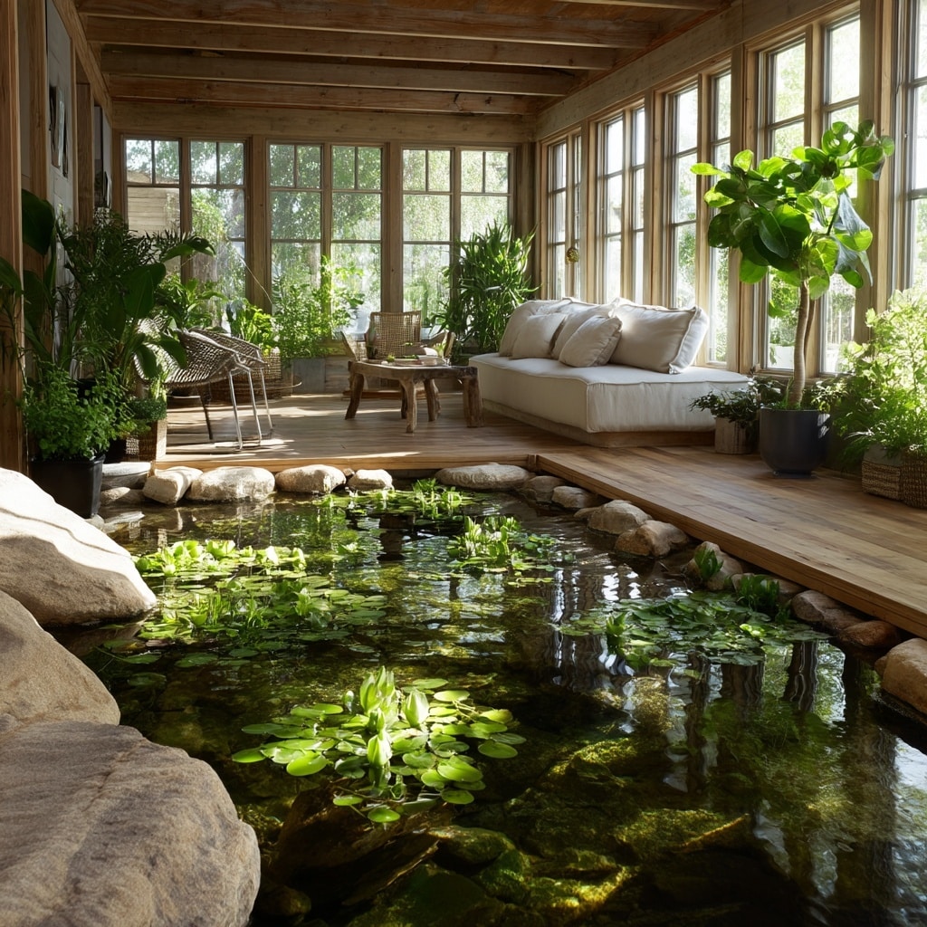 Indoor Pond with Floating Plants