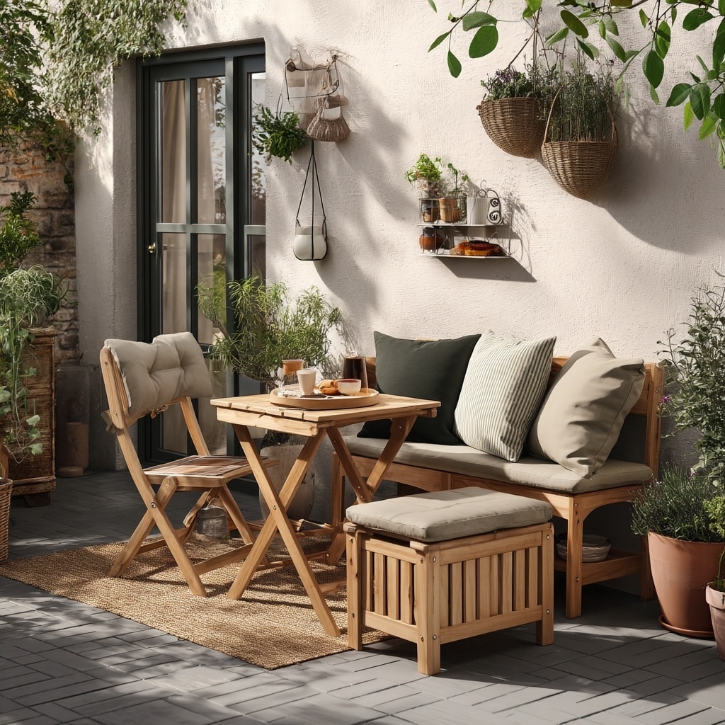 8 Best Small Garden Ideas to Maximize Space 11 .Use Multi-functional Furniture to Save Space