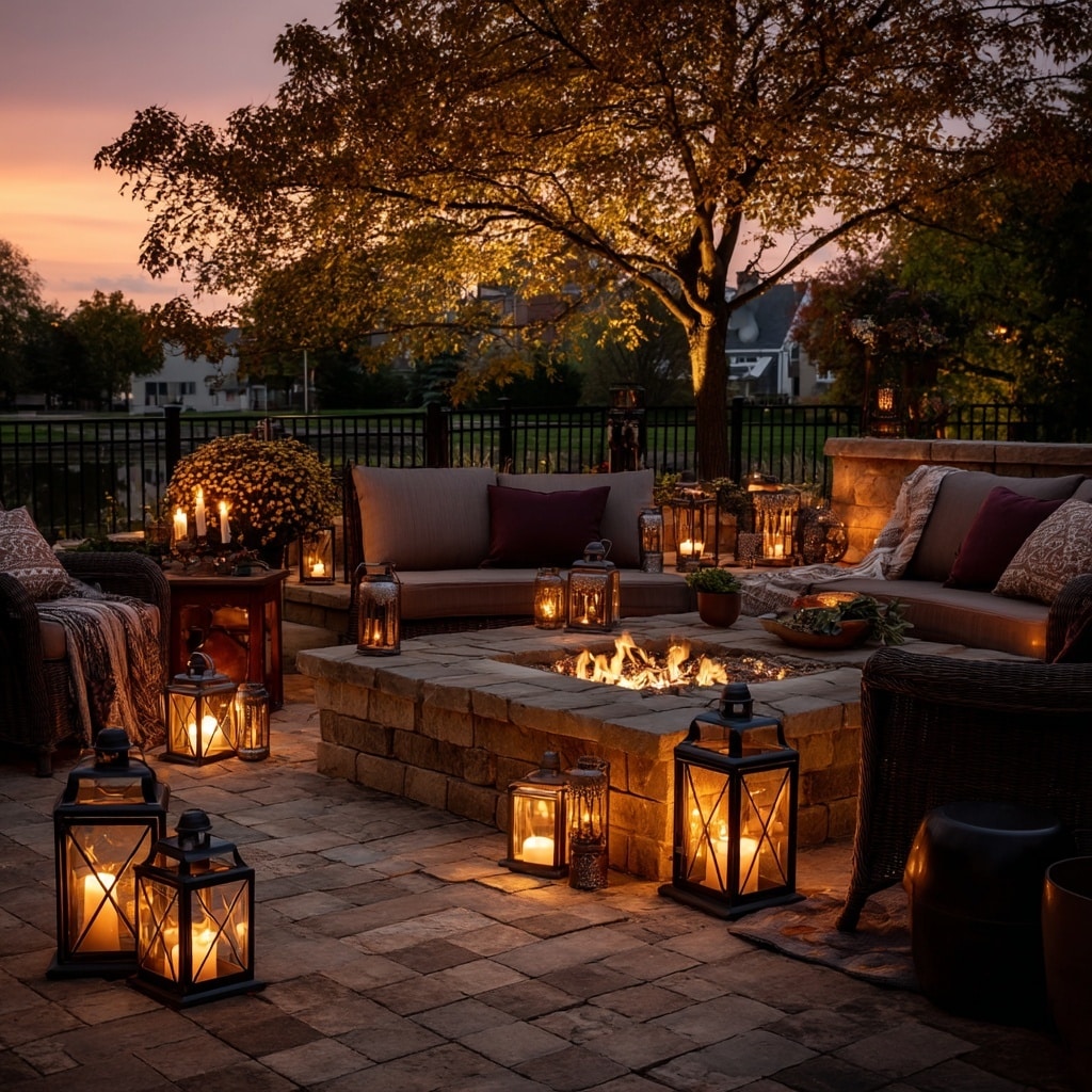 8 Cozy Fire Pit Ideas for Your Backyard This Fall 12 Add Some Candlelight