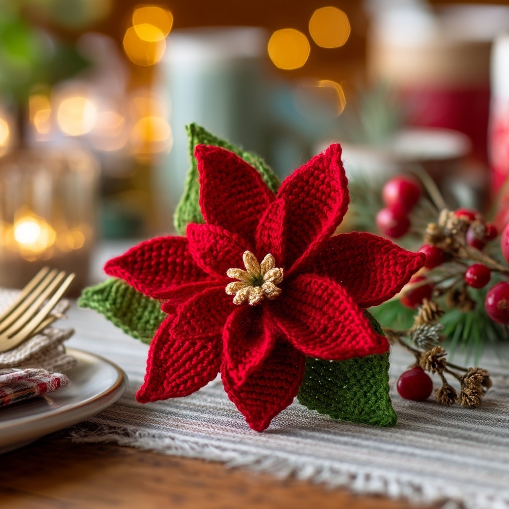 Crochet Bendable Poinsettia Flower Pattern 8 Final Touches & Finishing Tipsg