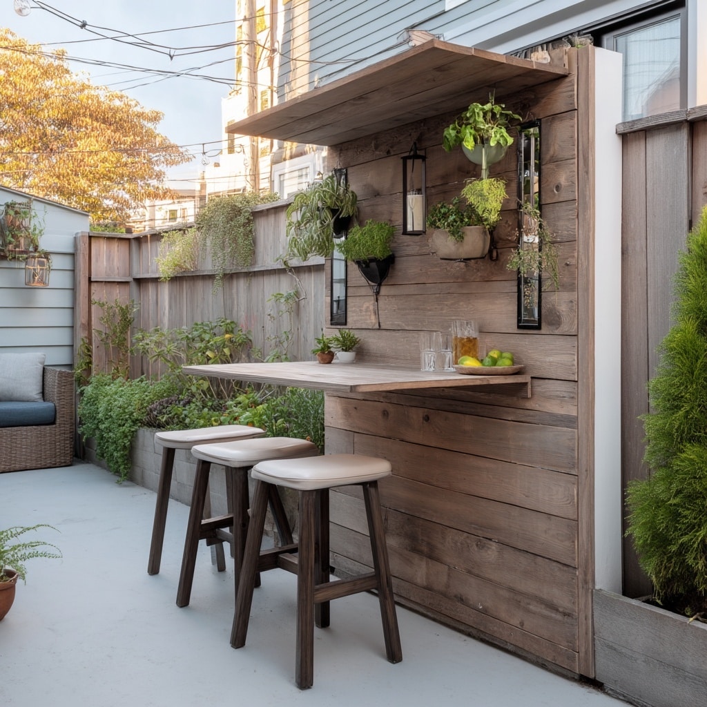 10 Landscaping Ideas for Your Small Backyard 9 Fold-Away Bar or Counter