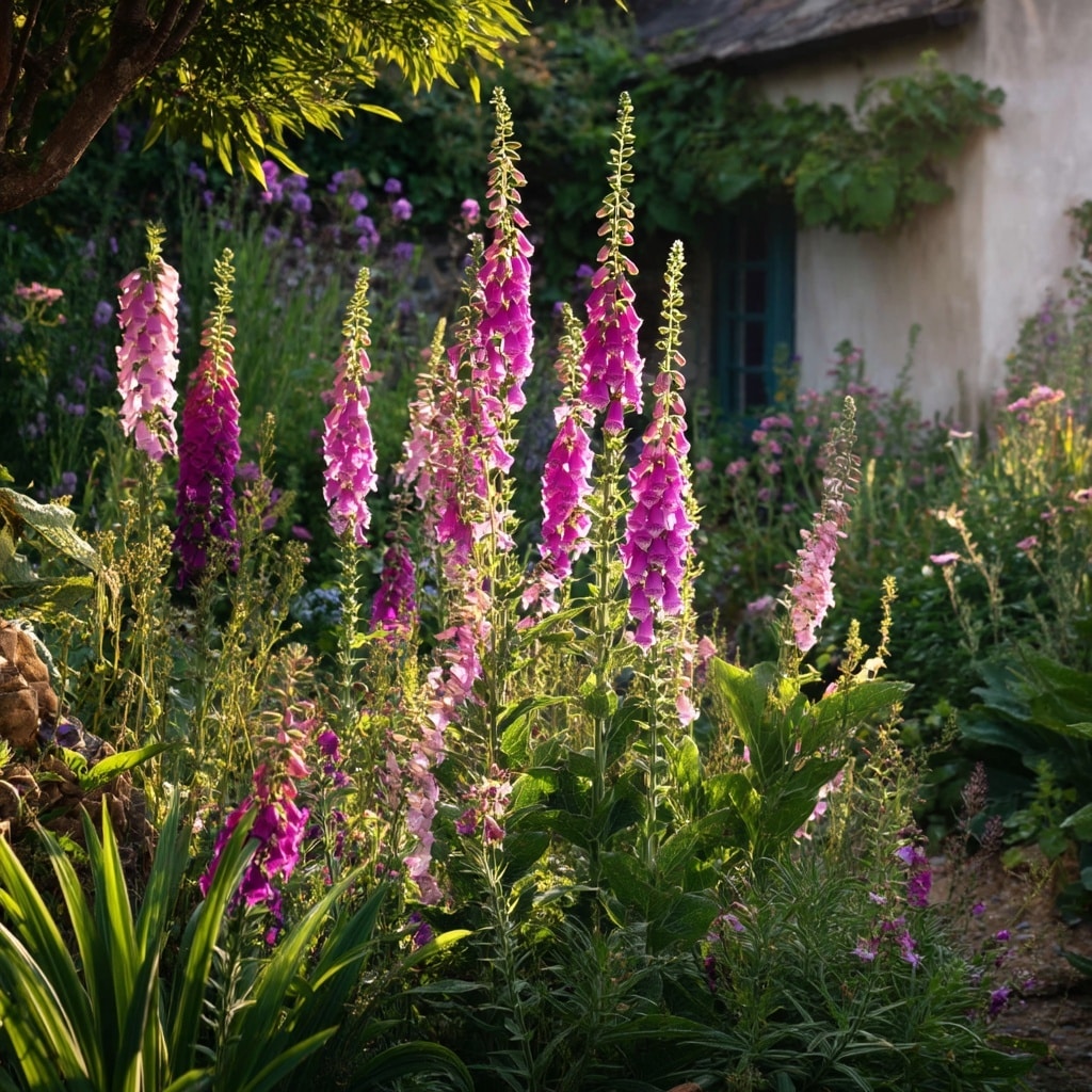  Foxglove – Vertical Drama in Soft and Bold Pinks