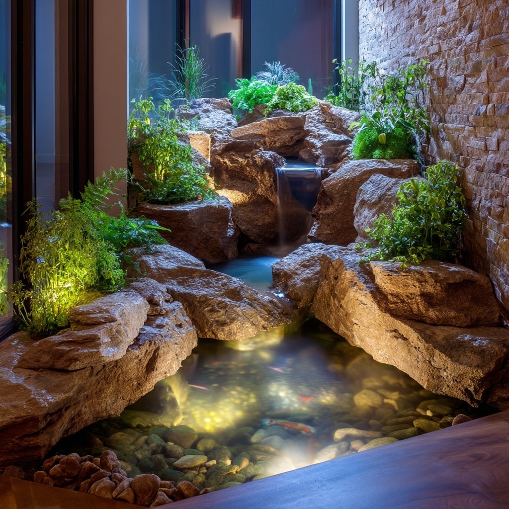 Indoor Pond with Waterfall