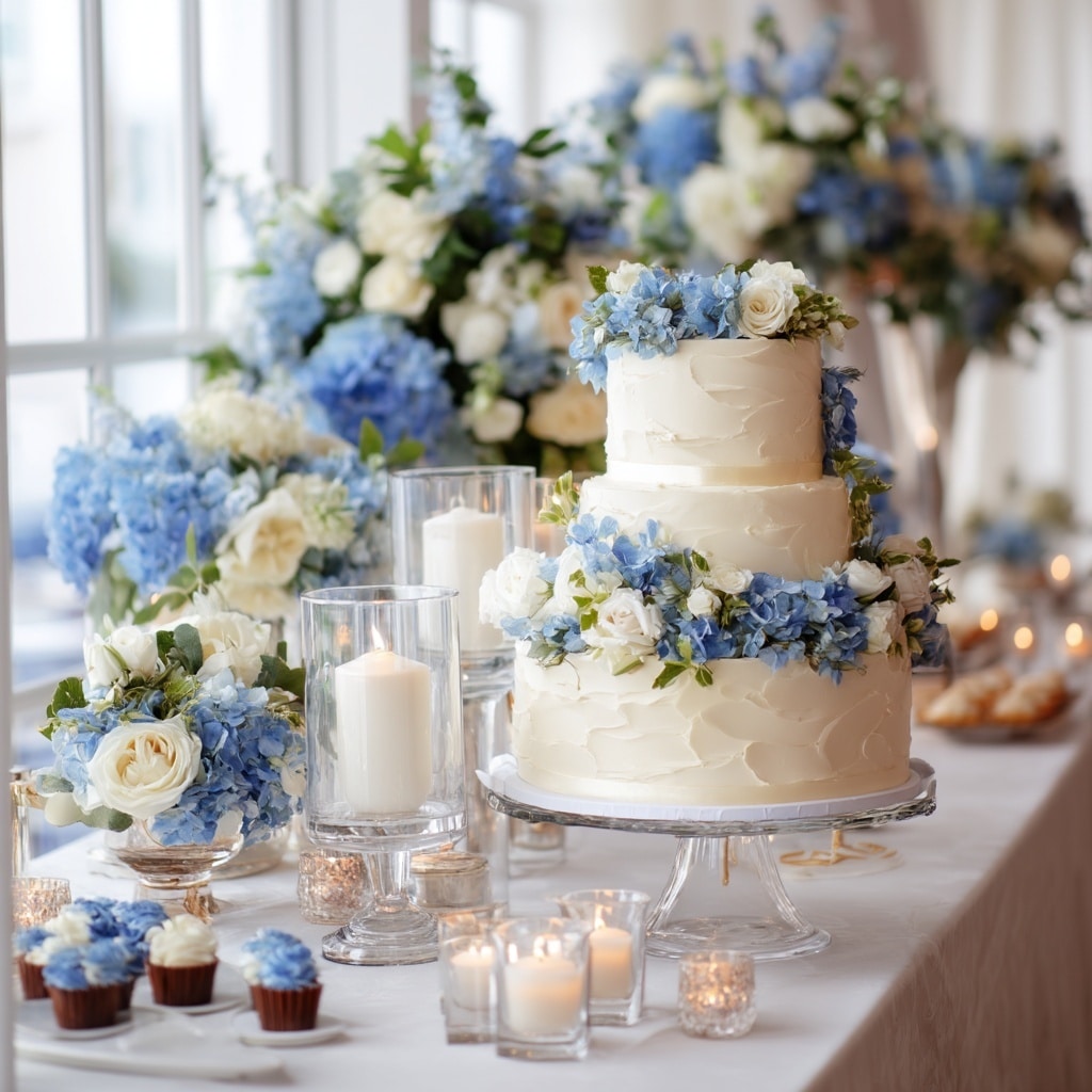 Cake and Dessert Table Floral Touches