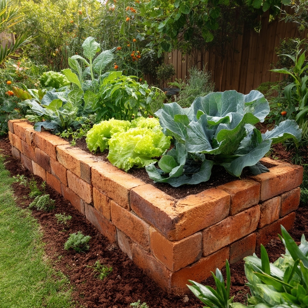 Cinder Block or Brick Raised Beds