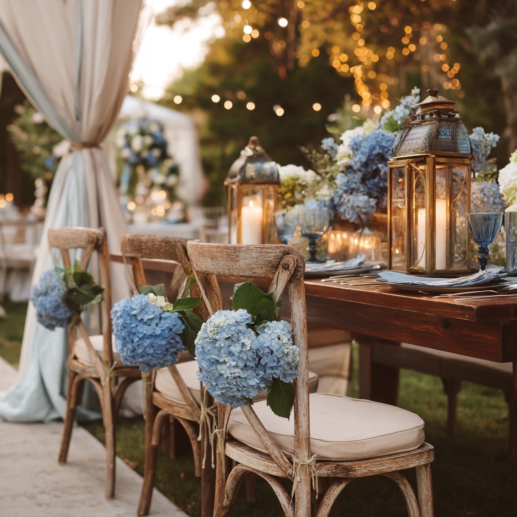 Creative Ways to Carry Blue Flowers Through Your Wedding
