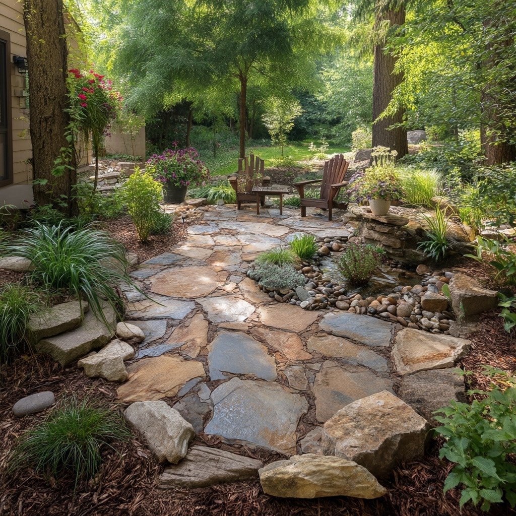 Natural Flagstone Patio Designs