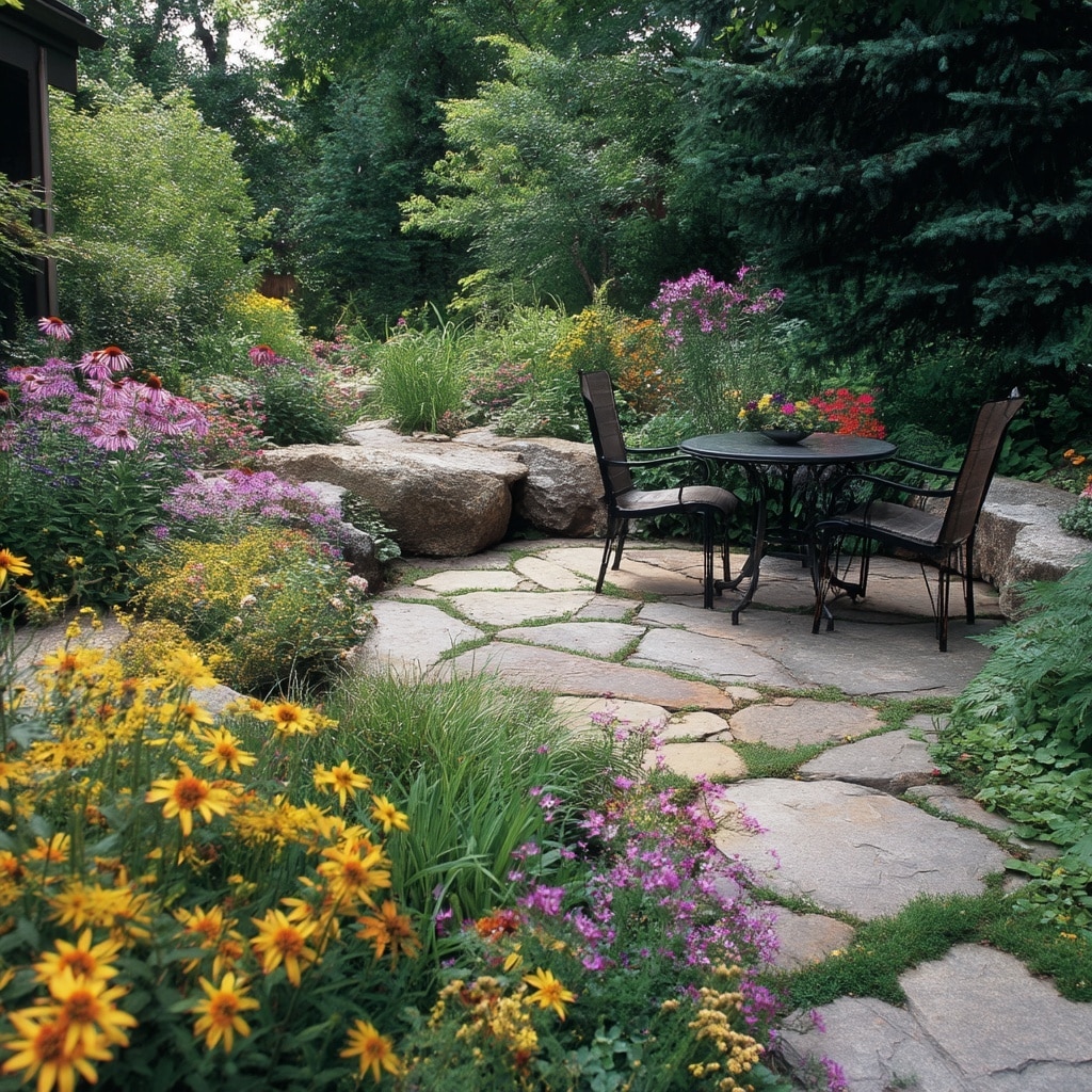 Patios with Natural Garden Borders